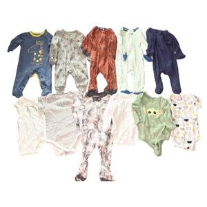 Baby Clothes Lot Newborn & 0-3M Boys 11pcs Onesies Sleepers Gerber Carter’s D